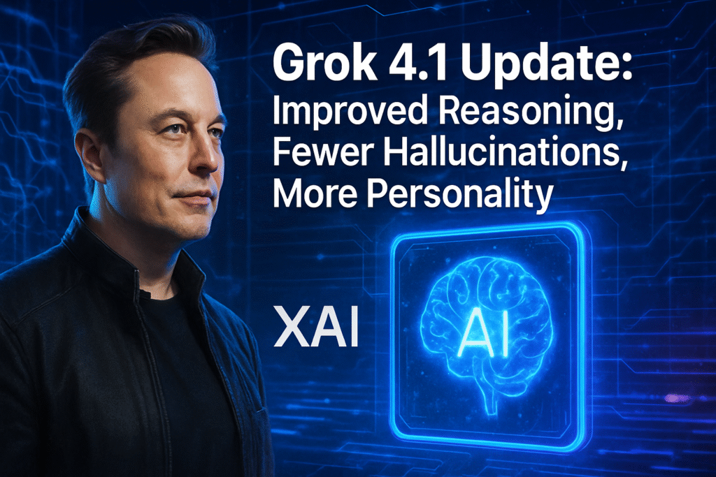 Grok 4.1 Update: Improved Reasoning, Fewer Hallucinations, More Personality